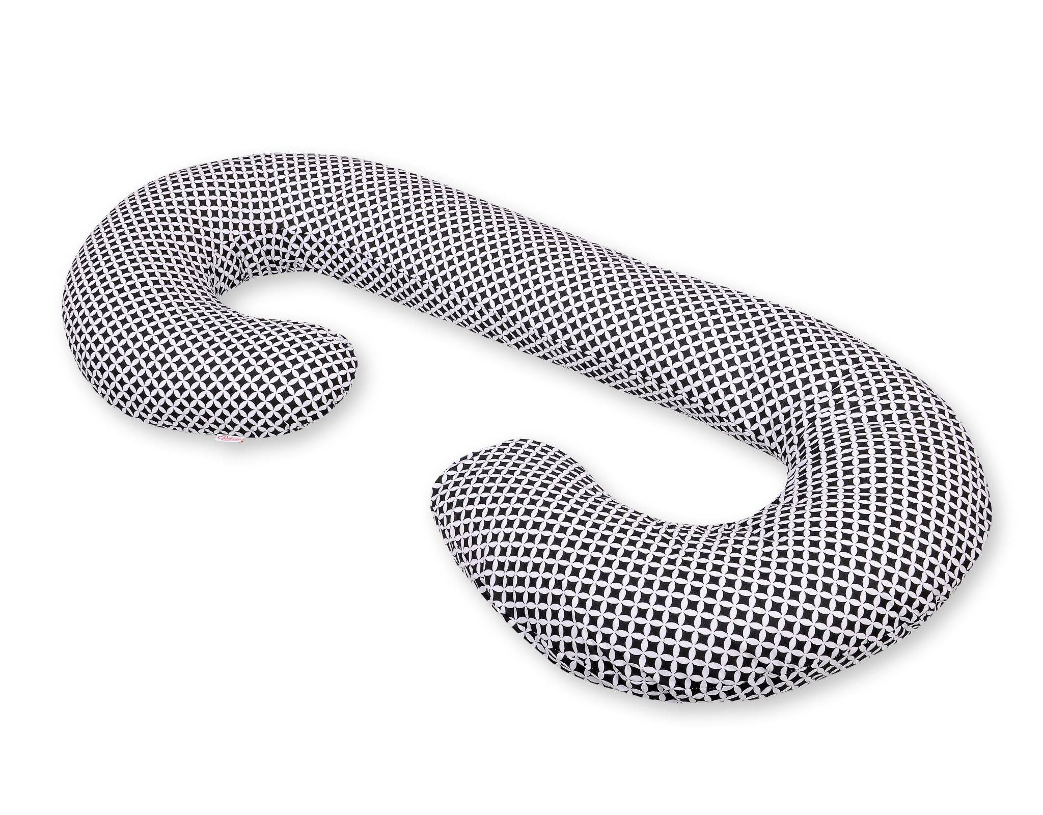 Pregnancy pillow type C removable cover pillow for pregnant women, for feeding - black rosette