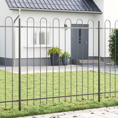 vidaXL Havehegn med Hoop Top Grå 11,9x1,5 m Stål