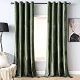 MIULEE Matcha sammetsgardiner, mörkläggning, värmeisolerade, droppgardin, par, öljett, rum, mörkläggningsgardiner för vardagsrum, barn, sovrum, barnkammare, 140 cm B x 215 cm L (55 tum B x 85 tum L), 2 paneler
