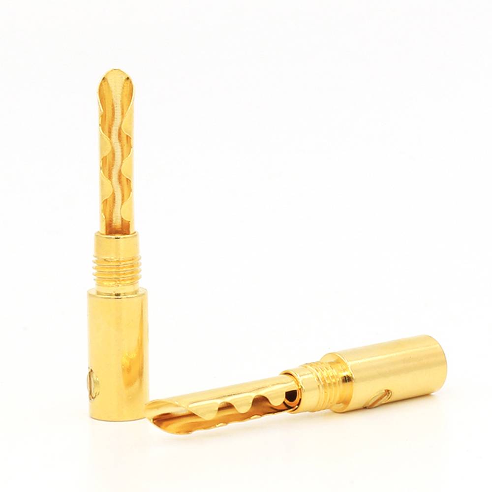 12pcs 24K Gold Plated Copper BFA 4mm Banana Plug Male Speaker Connector