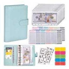 Budget Binder Cash Envelopes, Cash Organizer Pouch, Pu Leather A6 Size Budgeting Binder With Zipper Envelopes