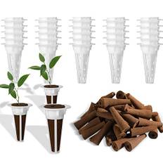 Sprutning 50 stycken hydroponiska odlingssatser, med 25 hydroponiska korgar 25 tillväxtsvampar, för växt, hydroponisk inomhusträdgård, odlingssystem
