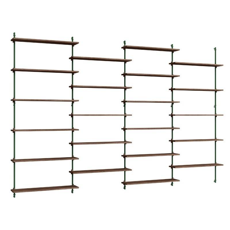 Moebe Wall Shelving Sæt - WS.200.4 Røget eg/Pine Green