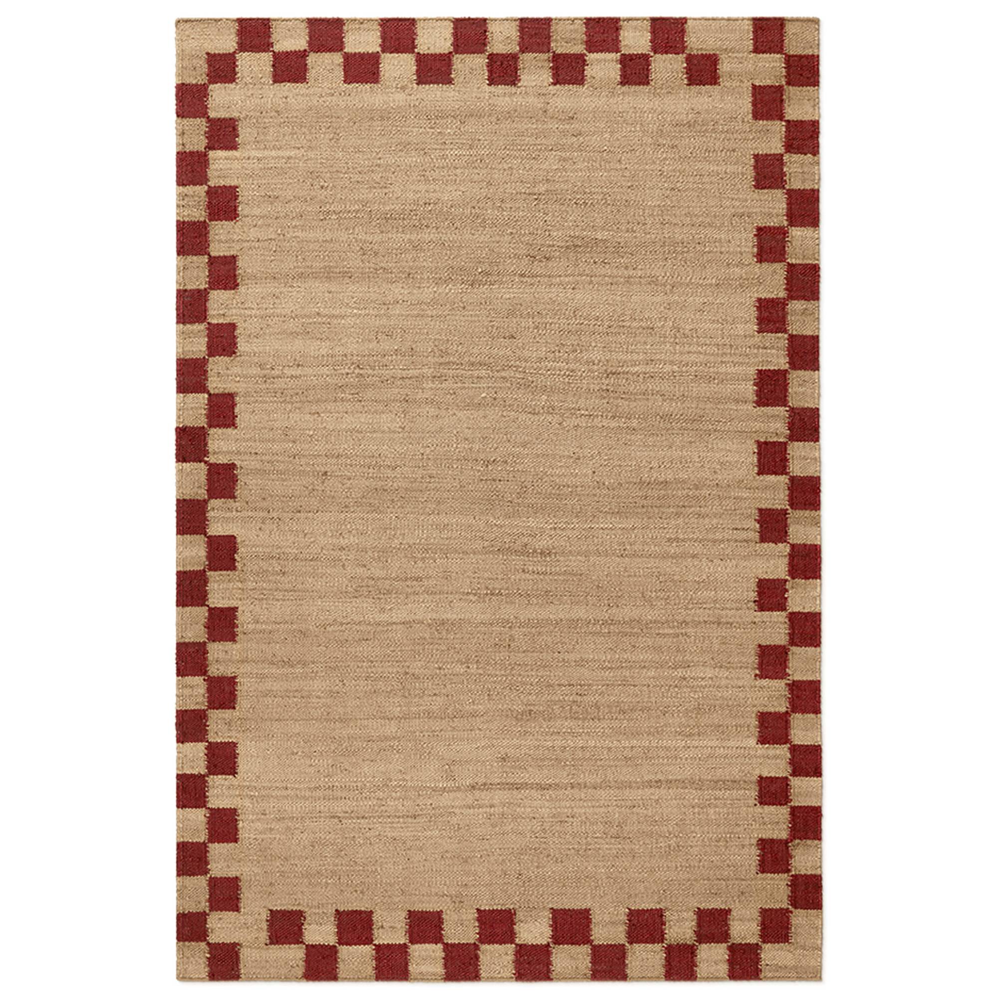 Nordic Knots - Jute Border Red Sample