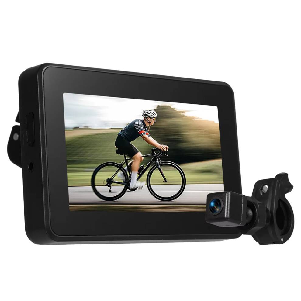 Handlebar Bike Mirror Bicycle Rear View Camera with 4.3 in Screen Night Vision Function 150Wide View Adjustable Bracket