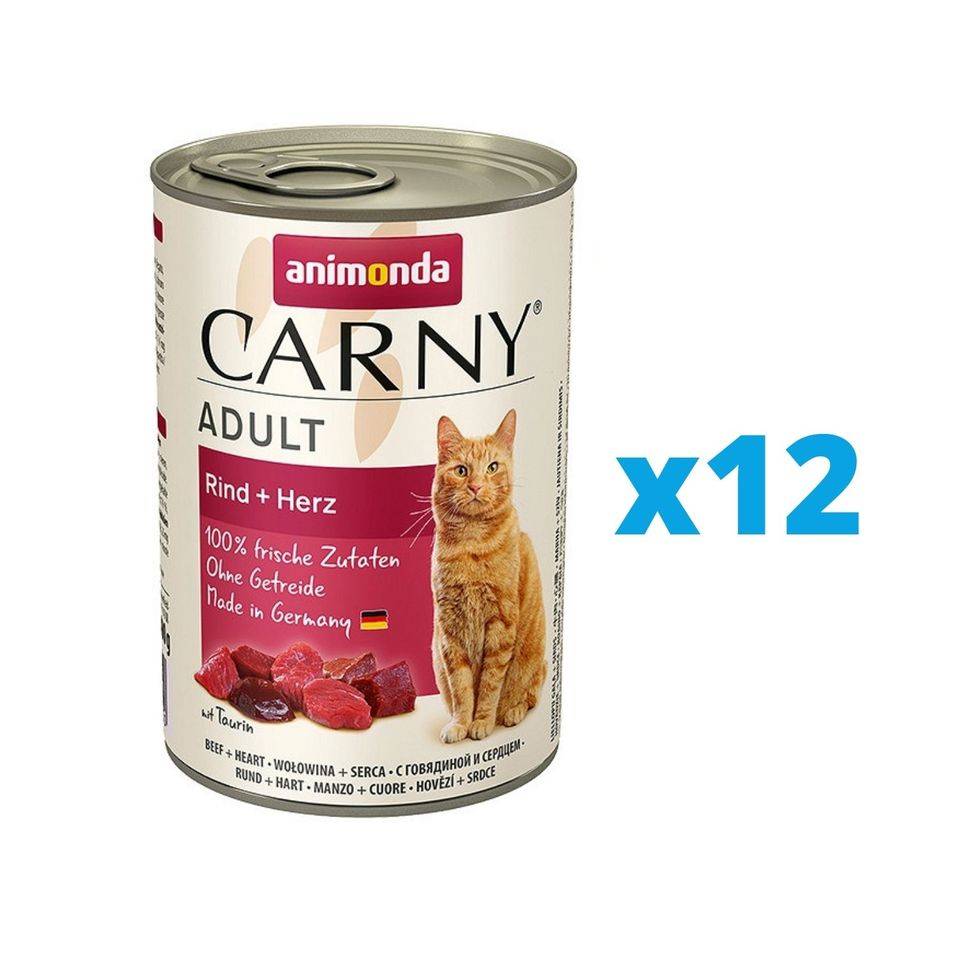 ANIMONDA Carny Adult Set nötkött + hjärta 12 x 400 g