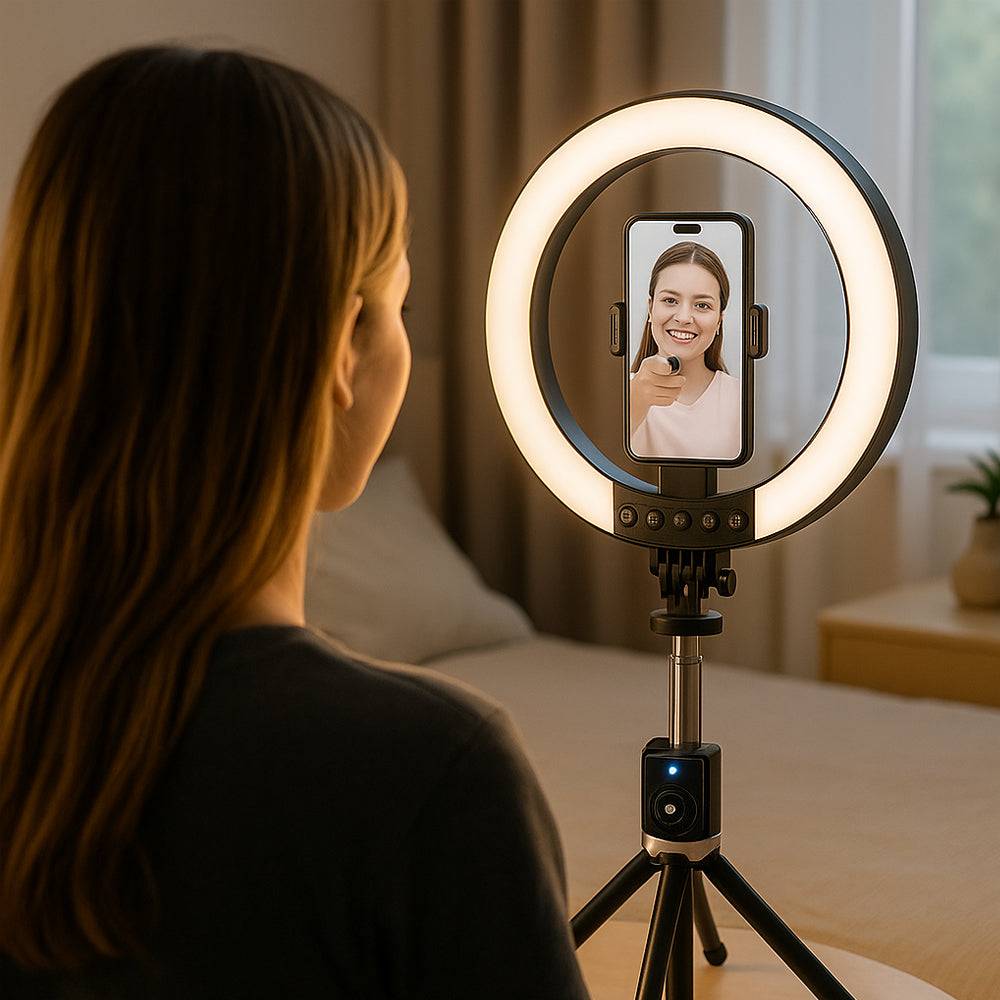 Ring Light med fjärrkontroll & stativ – 3 färgtemperaturer – P220-Q