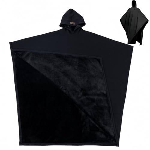 Weighted Cloak Hoodie, Blanket Cloak, Cloak Hoodie, Loose Blanket Hoodie, Long Sleeve Sweatshirt, Unisex (Black)