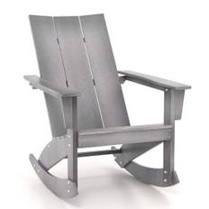 Gungstol utomhus Adirondack trädgårdsstol gjord av HDPE 93 x 55,5 x 90 cm grå
