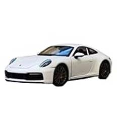 Skala färdig modellbil 1:24 För Porsche 911 Carrera 4S Alloy Sportbil Modell Pressgjuten Metall Bil Modell Souvenir Display Miniatyr replika bil (Color : White)