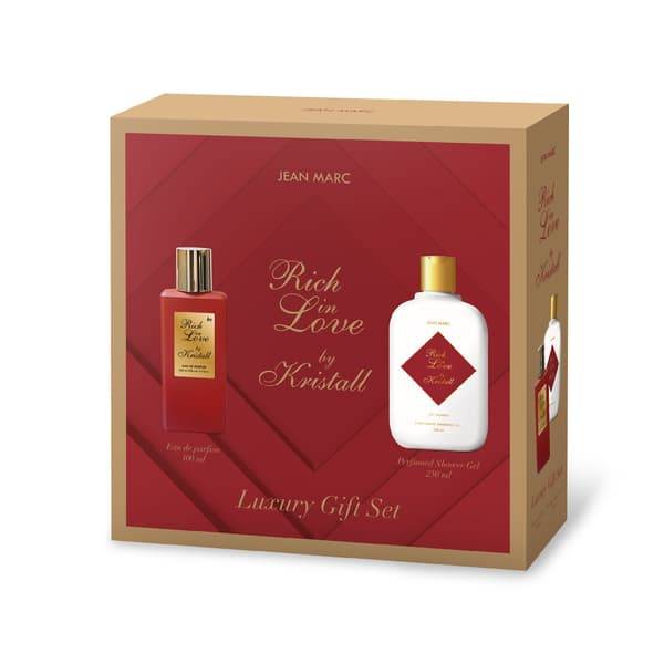 JEAN MARC Rich in Love Gavesæt til kvinder (Eau de Parfum 100ml + Parfumeret Shower Gel 250ml)