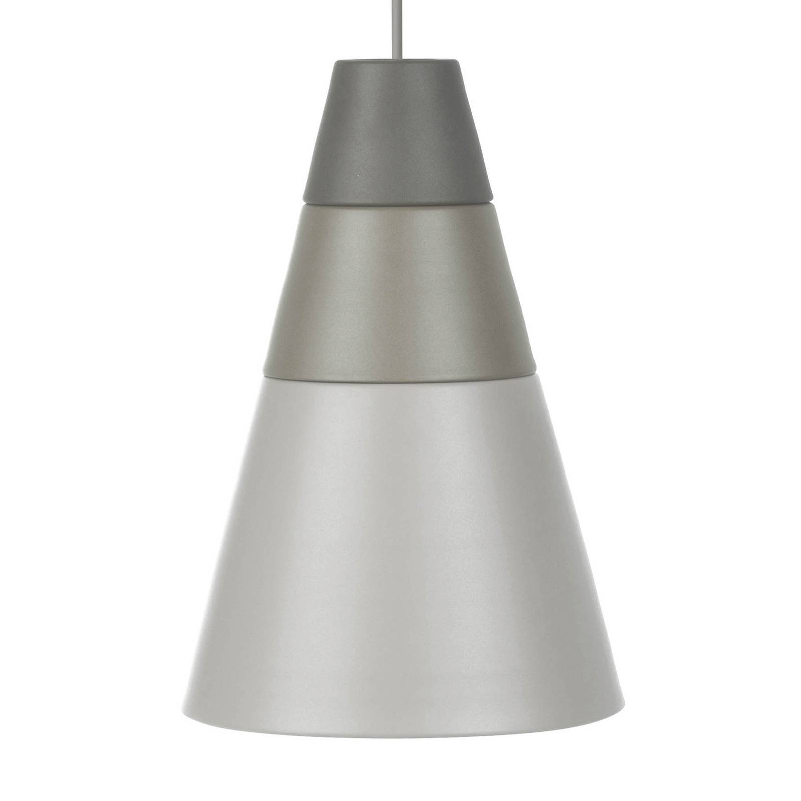GRUPA Designer hængelampe Ili Coney Cone, dæmpbar, Aluminium/grå/zink, Stue/spisestue, Aluminium, Design