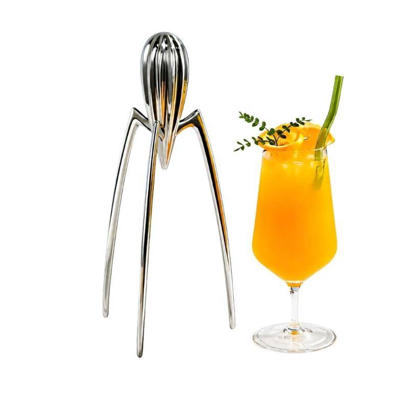 Metal Citrus Press with Alien-Inspired Three-Leg Form, Manual Juicer for Kitchen, Bar, Camping and Picnics Drink Preparation Without Electricity