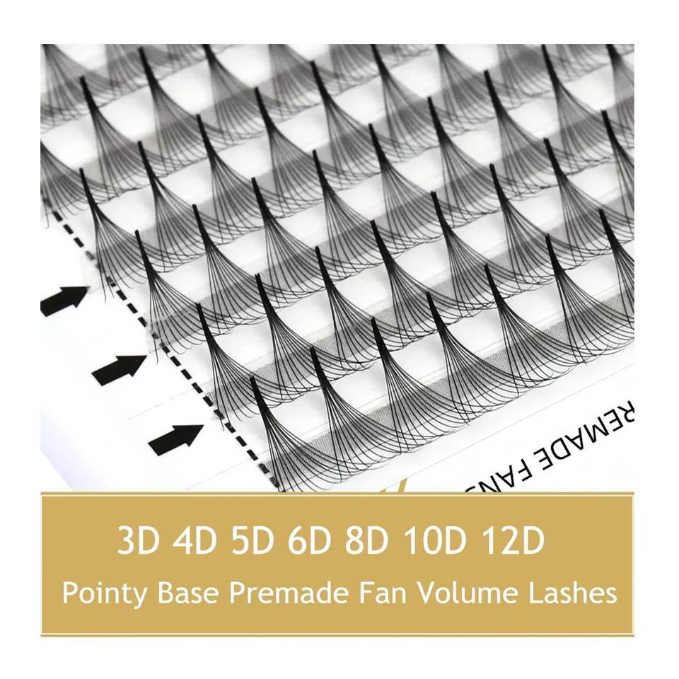 RUJADE Pointy Narrow Base Premade Fans Lash 3D/5D/6D/8D/10D/12D Russian Volume Eyelash Extensions Faux Mink Cashmere Lashes Fans
