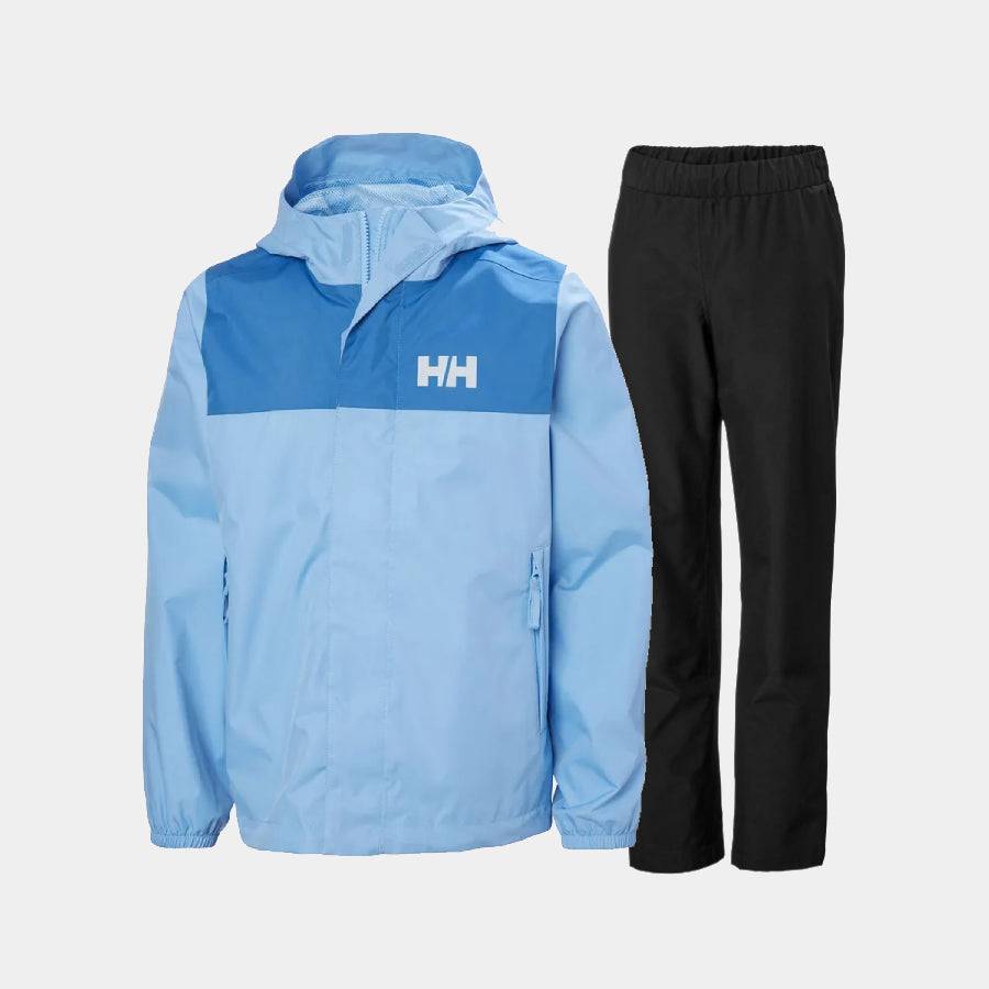 Helly Hansen Juniors’ Vancouver & Juell Regnsæt Børn - Bright Blue - 128 cm / 8 år / 140 cm / 10 år