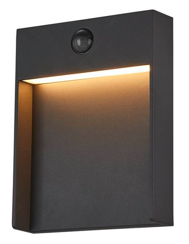 FLATT Udendørs væglampe med sensor i aluminium H23 cm 13W LED - Antracit
