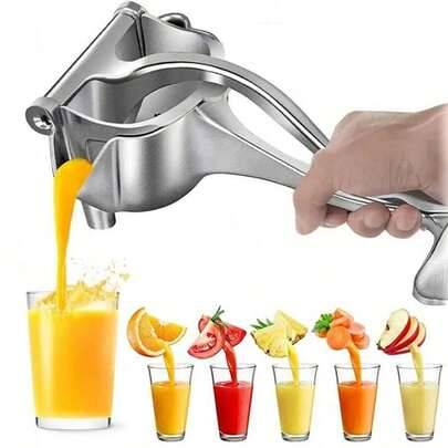 Högkvalitativ handhållen citruspress, citronpress, limepress, manuell citruspress, premium citronpress i metall, manuell citronpress, kraftig manuell - Multifärgad (silver)
