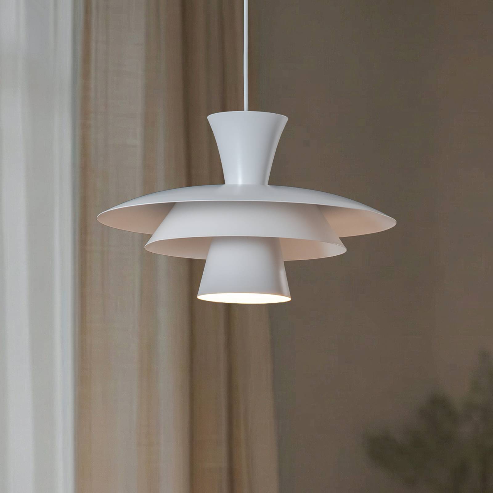 Hänglampa Plato Luminex, dimbar, Vitt / opal, Vardagsrum / matsal, Metall, Modern, Pendellampa