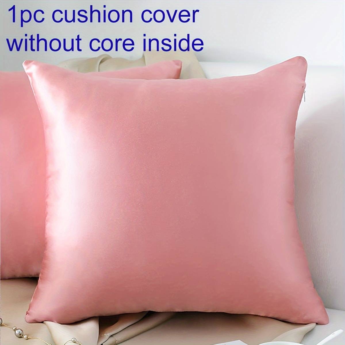 TEMU A Soft And Smooth Satin Pillowcase With A Zipper Opening, In Sizes 45*45" And 50*50"