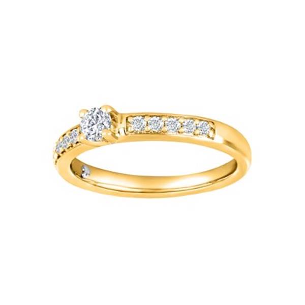 585, 14 karat guld fingerring Heart med diamanter fra Siersbøl