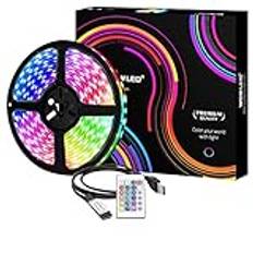 WOWLED RGB LED TV bakgrundsbelysning 2 m 60 LED USB-driven flerfärgad SMD 5050 lampremsa kit med 24 tangenter fjärrkontroll för platt skärm TV, PC-skärm, festdekor