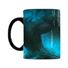 Färgförändrande mugg - stor kaffe te magisk mugg med rolig konst | Svart förvandlas till Cthulhu Mythology mugg, värmekänslig mugg, nyhet värmekänslig mugg 12 oz som jul