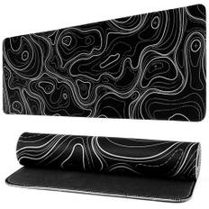 Mauspad XXL Erweiterte Große Maus Pad ,Gaming Mouse Schreibtisch Pad, 31.5x11.8inch Lange Tastatur Matte Mousepad 3mm Rutschfester Basis und genähter Rand (Schwarze Karte, Extended )