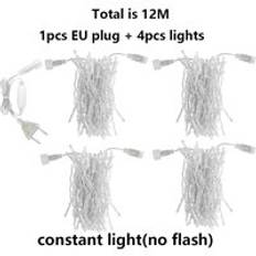 3m/24m led istappar strängljus fairy christmas lights droop 0.6m utomhus för bröllop dekorativ dekoration vattentät - 12m