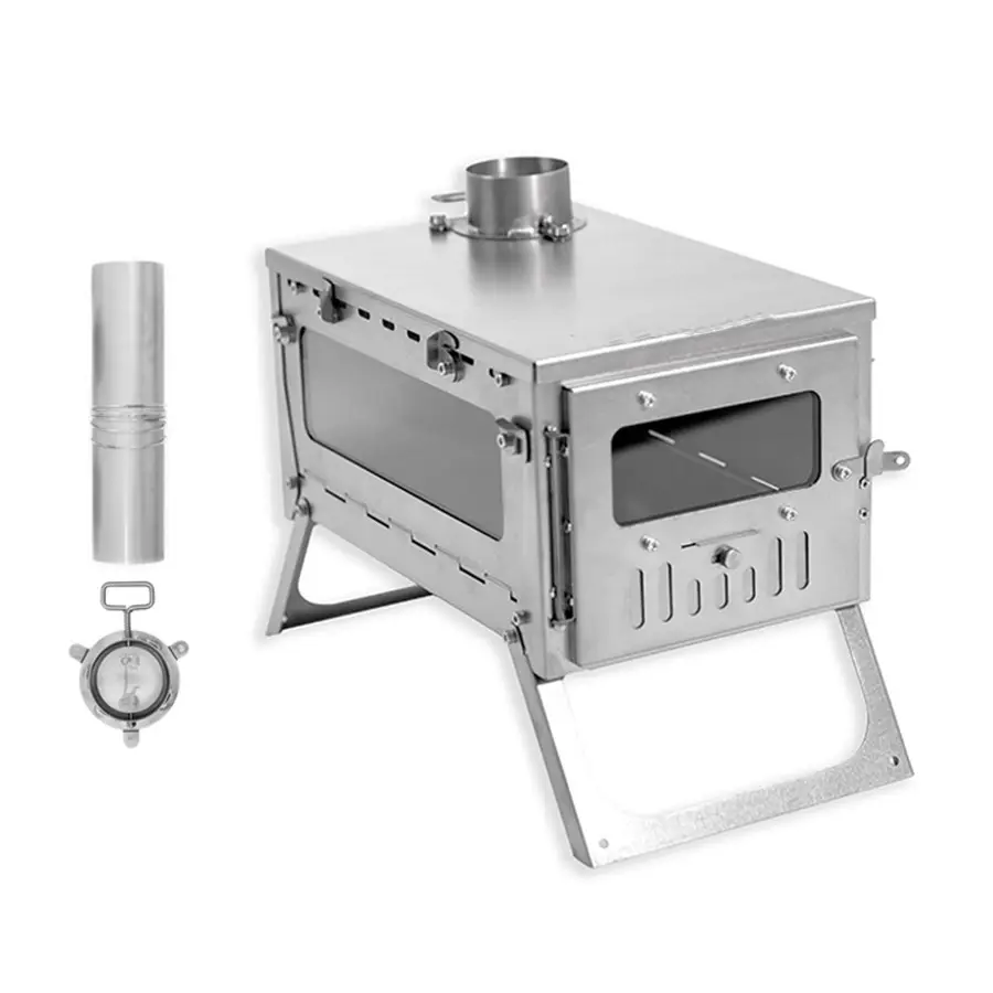 Titanium Tent Stove Wood Burning Stove Quick Assembly Backpacking Folding Tent Stove