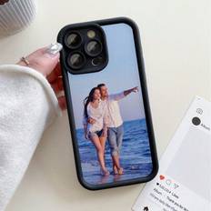 1 st Customized Photo Black Phone Case, Personalized Picture Design IPhone Case, Custom Image IPhone Cover, Personalized Phone Case with Photo, Jubile - Svart (Multi-size)