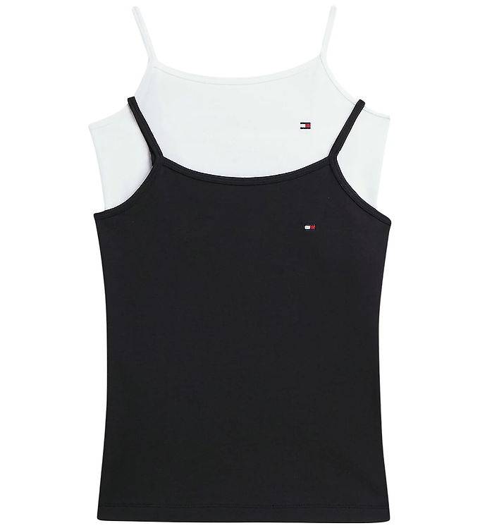 Tommy Hilfiger Linnen - 2-pack - Vit/Svart - Tommy Hilfiger - 8-10 år (128-140) - Linne