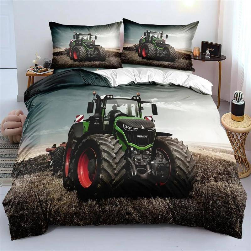 3D-tryck Traktor Sängklädesset Pojkar Traktorer Påslakanset med Örngott Hometextil Dubbel Full Queen King Barnpresent 150x200cm 3pcs