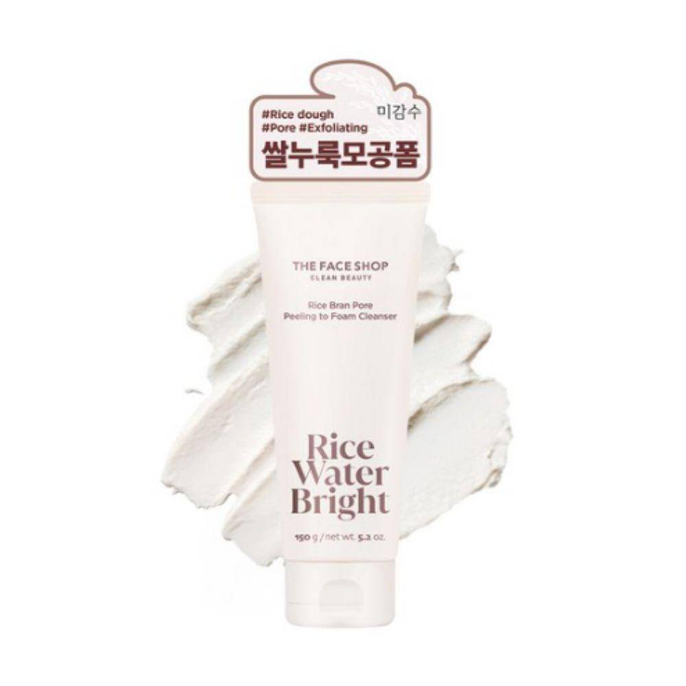 The Face Shop Rice Water Bright Riskli Peeling till Skumrengöring 150ml - 2-i-1 Exfolierande Ansiktsrengöring