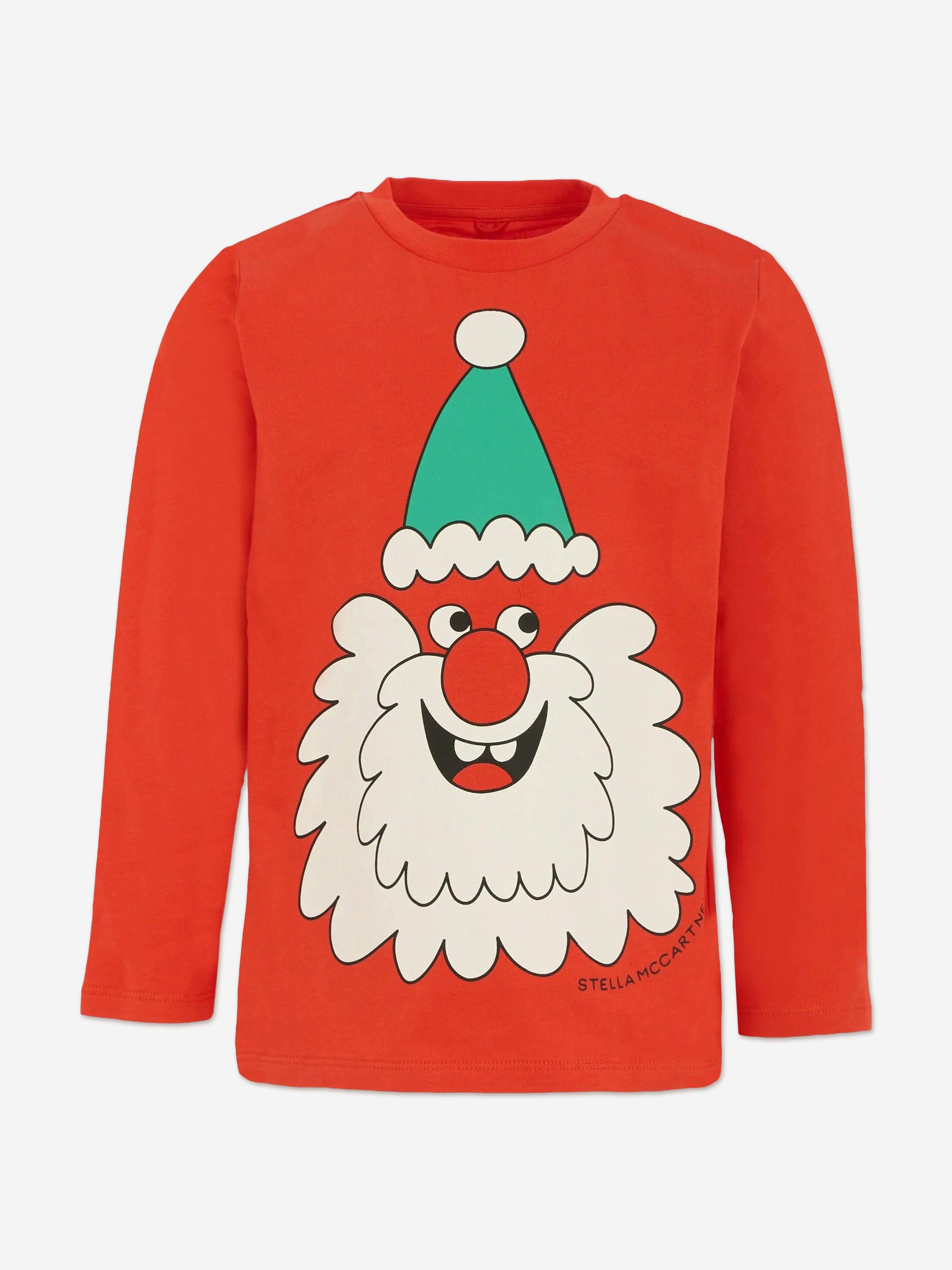 Stella McCartney Kids Long Sleeve Santa T-Shirt in Red - Red / 6 Yrs (6 Yrs)