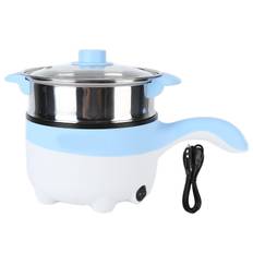 24V 2L Car Electric Cooking Pot Stainless Steel Non Stick Multifunction Cooker with Steamer(Sky