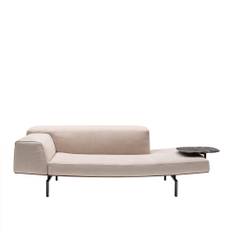 Living Divani - Sumo Dormeuse 180 x 96 + Table Marble Red Levanto, Kat. Top Tyg 10a Mira 11 Silver - Sofaer - Piero Lissoni - Grå