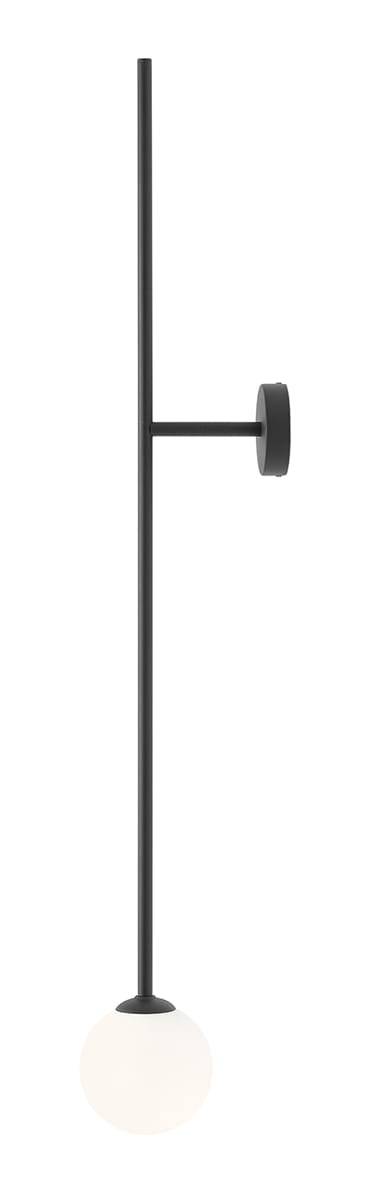 Pinne metall svart vägglampa