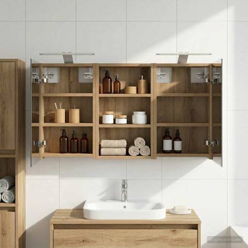 Badrumsskåpsset 3 pcs 90 x 10,5 x 50 cm Konstruerat trä