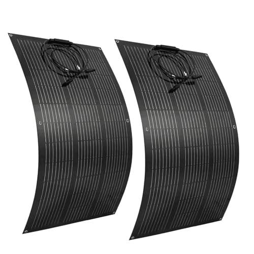 Aysolar 200W 12V flexibel solpanel ETFE 2x100W 12V Monokristallin Solmodul för marin RV Camping Trailer Båt Hytt Skåpbil Bil 12V/24V Batterier och oregelbundna ytor