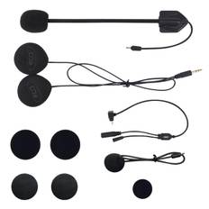 FODSPORTS Motorcycle Intercom FX7 Dual Chip Intercom Headset 2 Types of Microphones Speakers Terminal Optional Items Enhanced Sound Quality Velcro svart