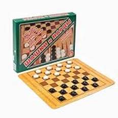 Dubbelsidig Backgammon Checkers spelset hopfällbar bräda klassisk bordsstrategi pedagogisk leksak