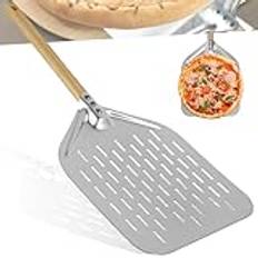HOMURY perforerad pizzaspade perforerad: 30 cm perforerad pizzaspade med avtagbart handtag, pizzaspade perforerad av hårt anodiserad aluminium för hemlagad pizzabröd