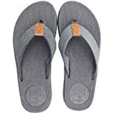 KuaiLu Flip Flops Herr Läder Strandsandaler Sommar Bekväm Breda Fötter Bad Skor Yoga Skum Sportsandaler Strand Bassäng Badskor Halkfri Gummi Sula Sandaler