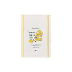 Lemon Poppy Organic Cotton Kitchen Towel, White/yellow