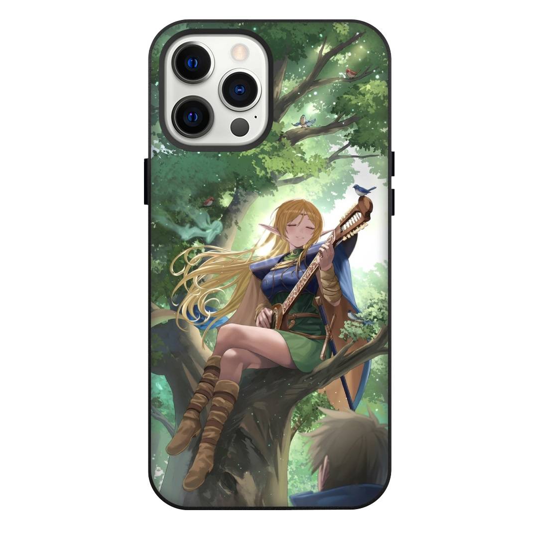 Record Of Lodoss War Deedlit Phone Case For iPhone Samsung Galaxy Pixel OnePlus Vivo Xiaomi Asus Sony Motorola Nokia - Deedlit Sitting Tree Play Music Portrait.