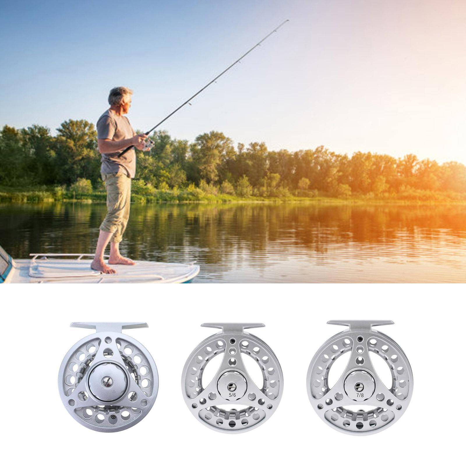 Flugfiskerulle av aluminiumlegering Helt metall Fiskrulle Lättvikt Fluga Hjul Utrustning För Öringfiske Storlek 3/4 5/6 7/8