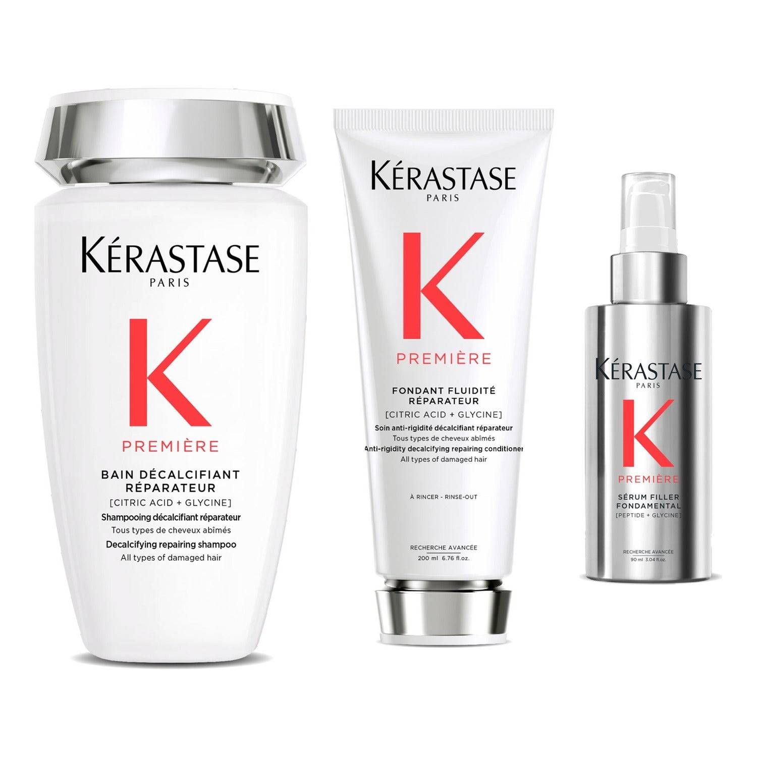 Kérastase Damaged Hair Repair Essentials Shampoo 250 Ml, Conditioner 200 ml & Serum 90 ml - 540 ml