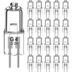 Jewan G4 Halogenlampen（20 Stück） Halogen Leuchtmittel 12v 20w 280lm 2800k Warmweiß Dimmbar Halogen Stiftsockellampe Für Dunstabzugshauben Küchen Schlafzimmer Wohnzimmer