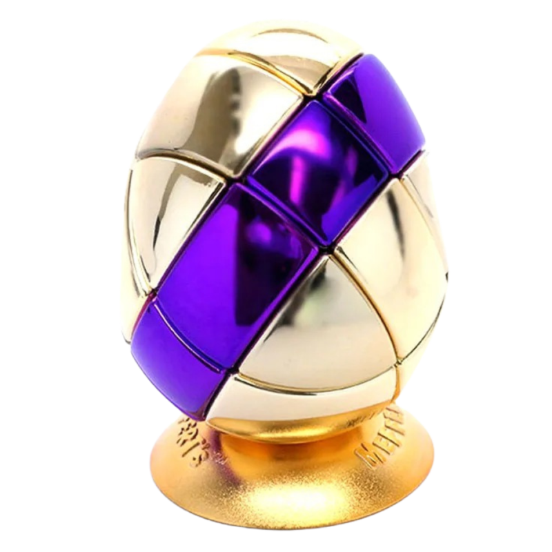 Meffert's Metallic 3x3 Egg No.9 Shiny Mirror Puzzle (Gold & Purple) - Professorterning.