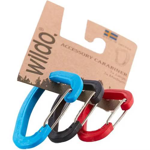 Wildo Carabiner Set, 2M+1L: Orange/Blueberry/Darkgrey
